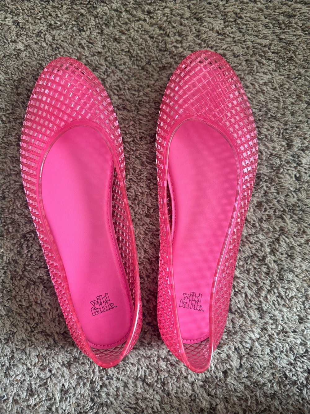 wild fable Hot Pink Jelly Woven Ballet Flats